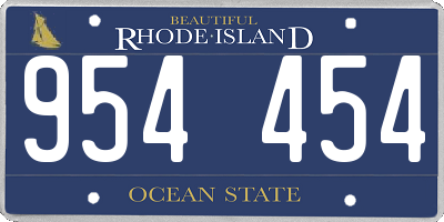 RI license plate 954454