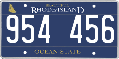 RI license plate 954456