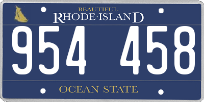 RI license plate 954458