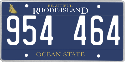 RI license plate 954464