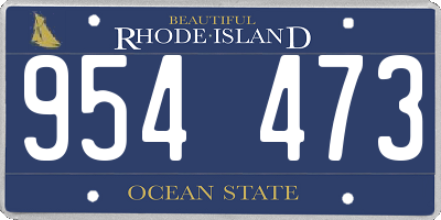 RI license plate 954473