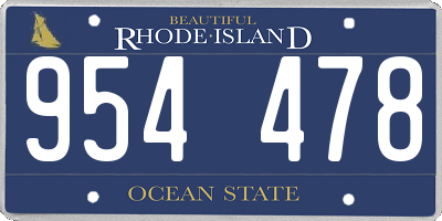 RI license plate 954478