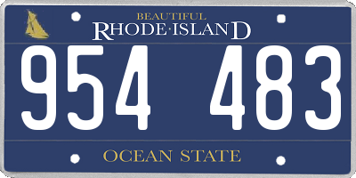 RI license plate 954483