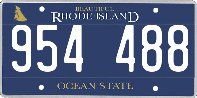 RI license plate 954488