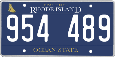 RI license plate 954489