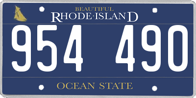 RI license plate 954490