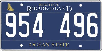 RI license plate 954496