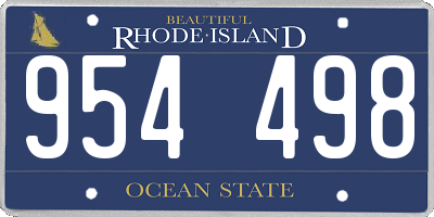 RI license plate 954498