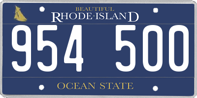 RI license plate 954500
