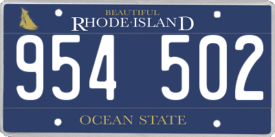 RI license plate 954502