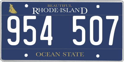 RI license plate 954507