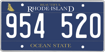 RI license plate 954520