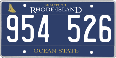 RI license plate 954526