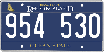 RI license plate 954530