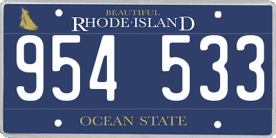 RI license plate 954533