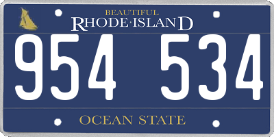 RI license plate 954534