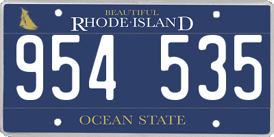 RI license plate 954535