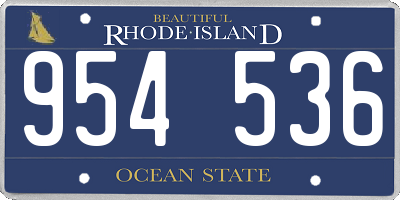 RI license plate 954536