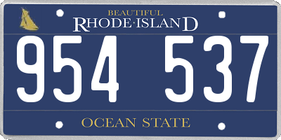 RI license plate 954537
