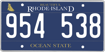 RI license plate 954538
