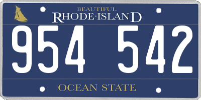 RI license plate 954542