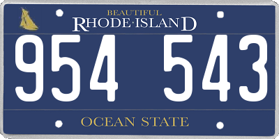 RI license plate 954543