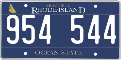 RI license plate 954544