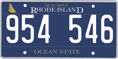 RI license plate 954546