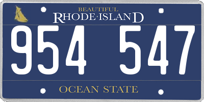RI license plate 954547