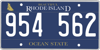 RI license plate 954562