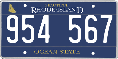 RI license plate 954567