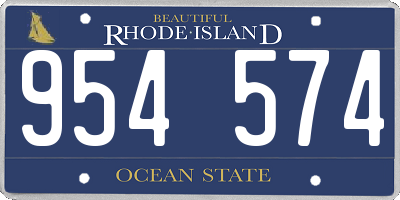 RI license plate 954574