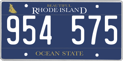 RI license plate 954575