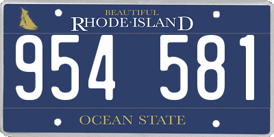 RI license plate 954581