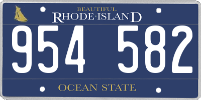 RI license plate 954582