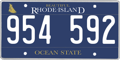 RI license plate 954592