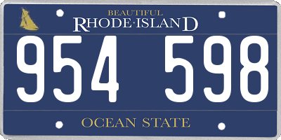 RI license plate 954598