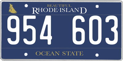 RI license plate 954603