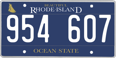 RI license plate 954607