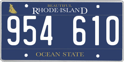RI license plate 954610