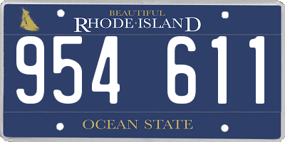 RI license plate 954611
