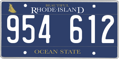 RI license plate 954612