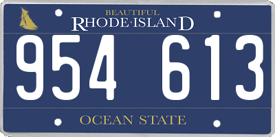 RI license plate 954613