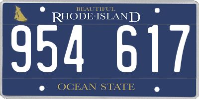 RI license plate 954617