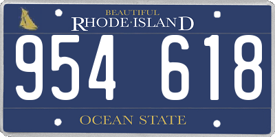 RI license plate 954618