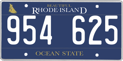 RI license plate 954625