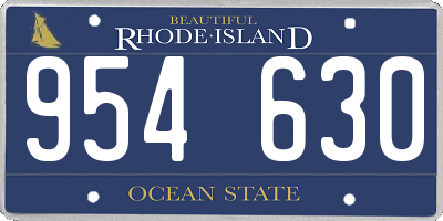 RI license plate 954630