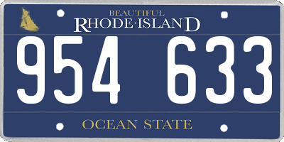 RI license plate 954633