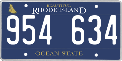 RI license plate 954634