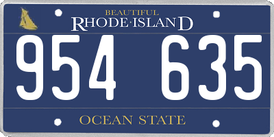 RI license plate 954635